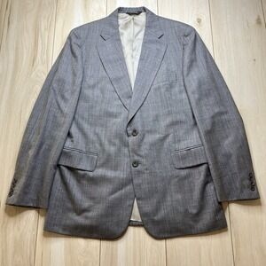 Paul Stuart Windowpane Wool Sports Coat Mens Size 42L Gray Blazer 2 Button
